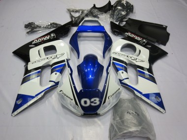 1998-2002 Blue and Silver Yamaha R6 Motorcycle Fairing