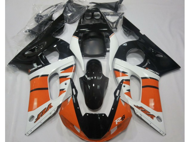 1998-2002 Gloss Orange and Black Yamaha R6 Motorcycle Fairing