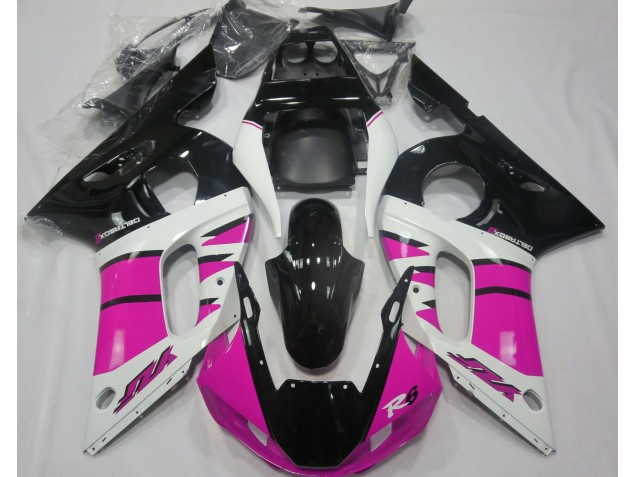 1998-2002 Gloss Pink and Black Yamaha R6 Motorcycle Fairing