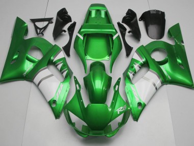 1998-2002 Green & White Yamaha R6 Motorcycle Fairing