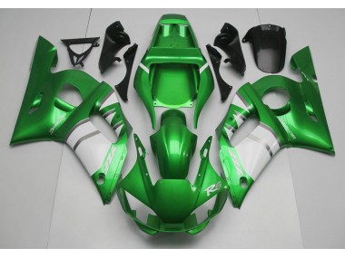 1998-2002 Green & White Yamaha R6 Motorcycle Fairing