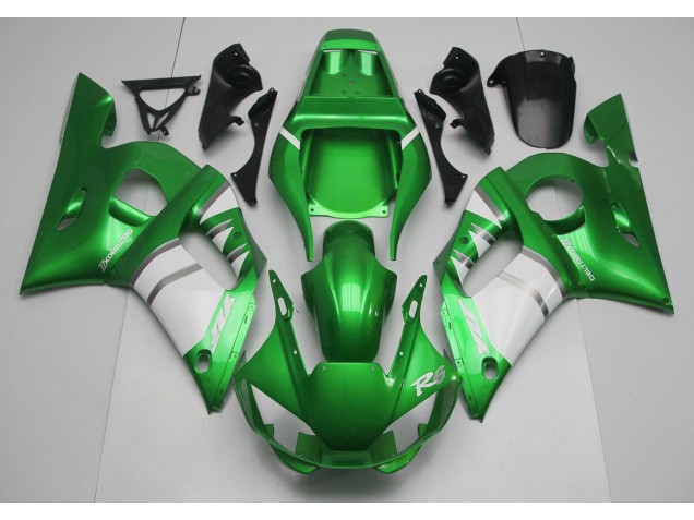 1998-2002 Green & White Yamaha R6 Motorcycle Fairing