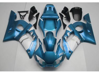 1998-2002 Light Blue & White Yamaha R6 Motorcycle Fairing