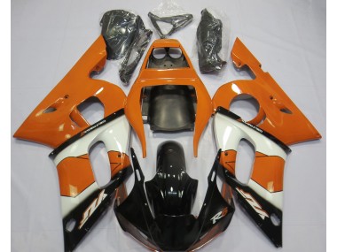 1998-2002 Orange White and Black Yamaha R6 Motorcycle Fairing