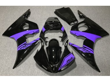 2003-2004 Gloss Black and Purple Yamaha R6 Motorcycle Fairing