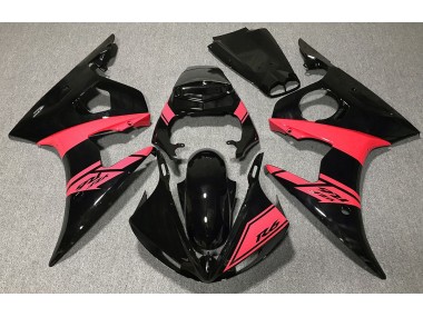 2003-2004 Gloss Black and Red Yamaha R6 Motorcycle Fairing