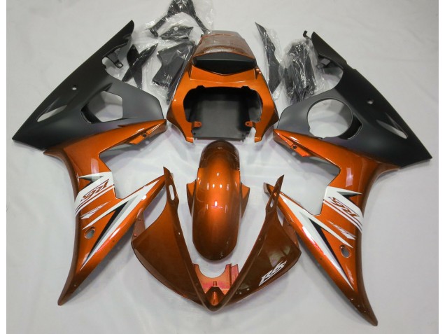 2003-2004 Gloss Orange & White Yamaha R6 Motorcycle Fairing