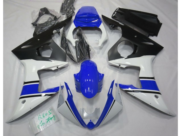 2003-2004 Gloss White and Blue Yamaha R6 Motorcycle Fairing