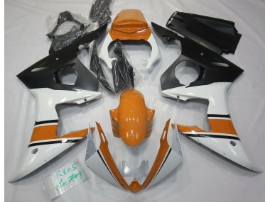 2003-2004 Gloss White and Orange Yamaha R6 Motorcycle Fairing