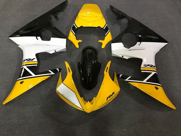 2003-2004 Gloss Yellow & White Yamaha R6 Motorcycle Fairing