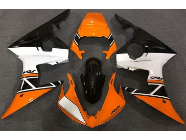 2003-2004 Orange White and Black Yamaha R6 Motorcycle Fairing