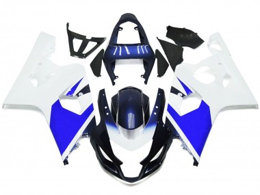 2004-2005 Bright White and Blue Suzuki GSXR 600-750 Motorcycle Fairing