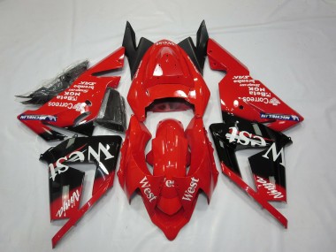 2004-2005 Red West Kawasaki ZX10R Motorcycle Fairing