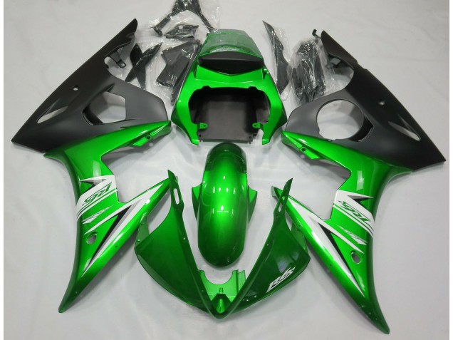 2005 Gloss Green & White Yamaha R6 Motorcycle Fairing