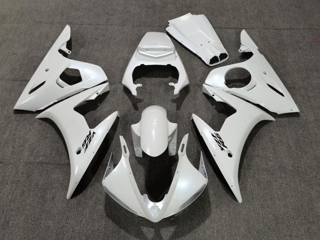 2005 Pearl White Yamaha R6 Motorcycle Fairing