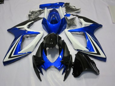 2006-2007 Blue Black and White Suzuki GSXR 600-750 Motorcycle Fairing