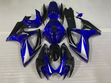 2006-2007 Blue Black and White Special Suzuki GSXR 600-750 Motorcycle Fairing