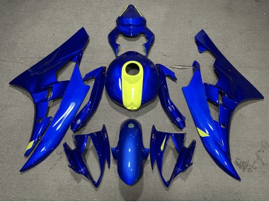 2006-2007 Gloss Blue & High Vis Yellow Yamaha R6 Motorcycle Fairing