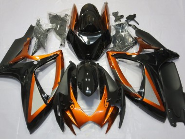 2006-2007 Gloss Orange and Black Suzuki GSXR 600-750 Motorcycle Fairing