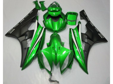 2006-2007 Green Black and White Yamaha R6 Motorcycle Fairing