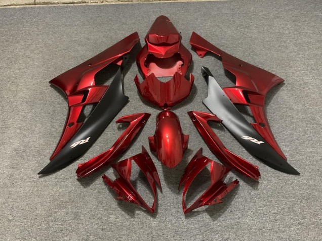 2006-2007 Maroon and Black Yamaha R6 Motorcycle Fairing