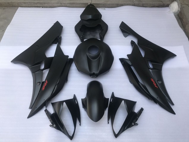 2006-2007 Matte Black Plain Yamaha R6 Motorcycle Fairing