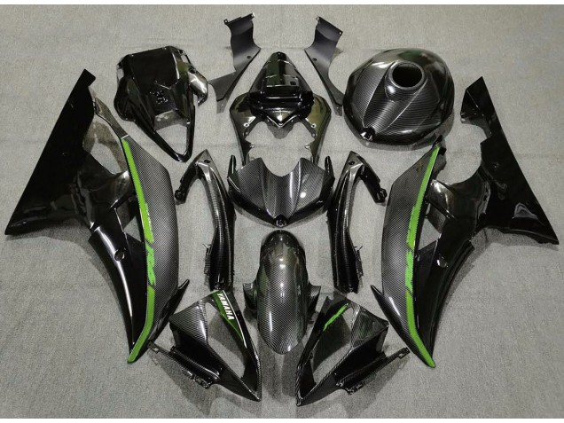 2008-2016 Carbon Fiber & Green Yamaha R6 Motorcycle Fairing