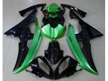 2008-2016 Gloss Black & Light Green Yamaha R6 Motorcycle Fairing