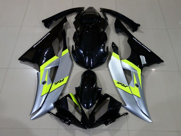 2008-2016 Gloss Black & Silver Yamaha R6 Motorcycle Fairing