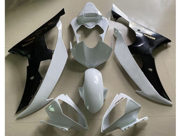 2008-2016 Gloss White and Black & Gold Yamaha R6 Motorcycle Fairing