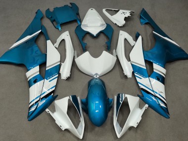 2008-2016 Gloss White and Light Blue OEM Style Yamaha R6 Motorcycle Fairing