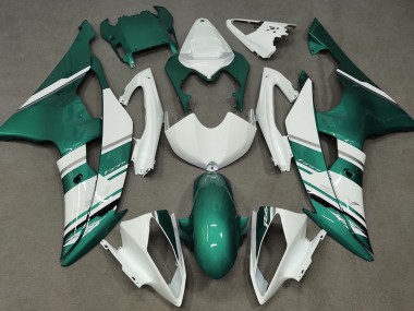 2008-2016 Gloss White and Seafoam Green OEM Style Yamaha R6 Motorcycle Fairing