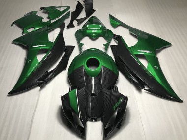 2008-2016 Green w Carbon Fiber Style Yamaha R6 Motorcycle Fairing