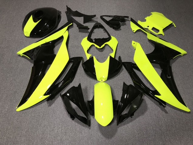 2008-2016 High Viz and Black Custom Yamaha R6 Motorcycle Fairing