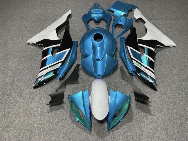 2008-2016 Light Blue Black and White OEM Style Yamaha R6 Motorcycle Fairing