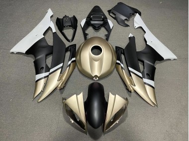 2008-2016 Matte Black and Gold Yamaha R6 Motorcycle Fairing