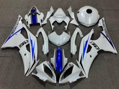 2008-2016 Pearl White and Blue Yamaha R6 Motorcycle Fairing