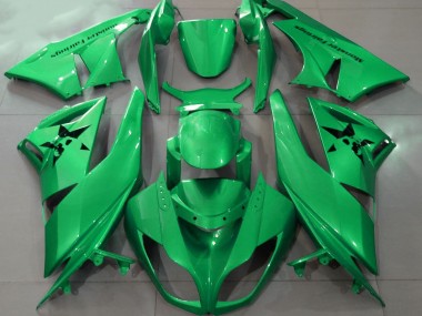 2009-2012 Gloss Green & Custom Logos Kawasaki ZX6R Motorcycle Fairing