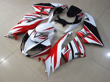 2009-2012 Red White Zagg Kawasaki ZX6R Motorcycle Fairing