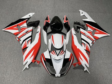 2009-2012 Red White and Black Zag Kawasaki ZX6R Motorcycle Fairing