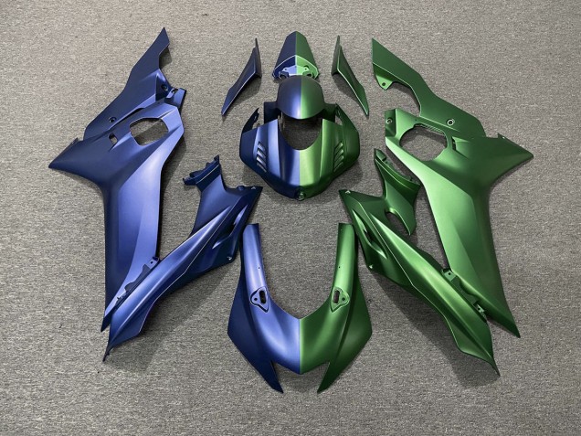 2017-2021 Blue and Green Split Yamaha R6 Motorcycle Fairing