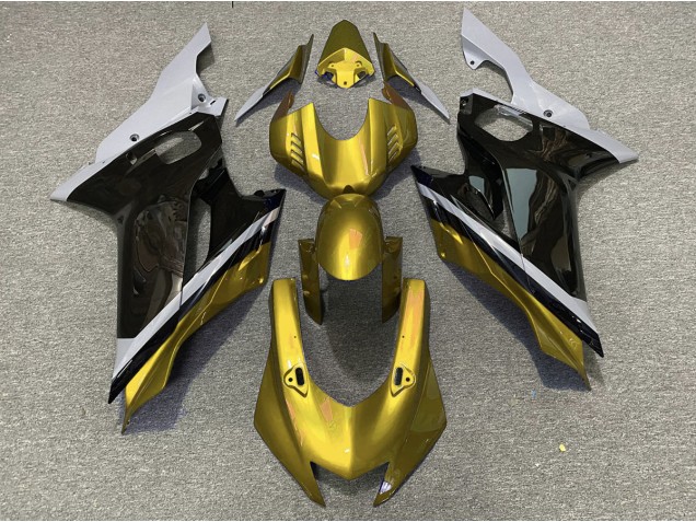 2017-2021 Cement Black and Gold Yamaha R6 Motorcycle Fairing