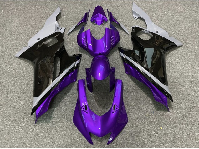 2017-2021 Cement Black and Purple Yamaha R6 Motorcycle Fairing