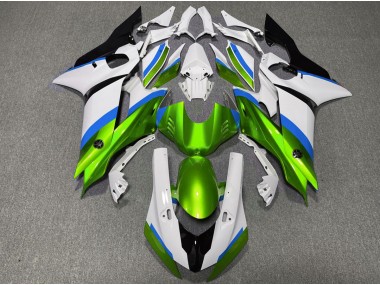 2017-2021 Gloss Green and Light Blue Yamaha R6 Motorcycle Fairing