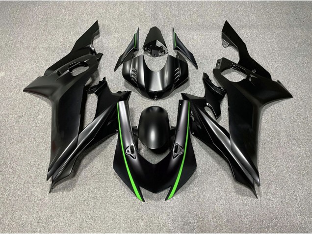 2017-2021 Matte Black & Green Accents Yamaha R6 Motorcycle Fairing