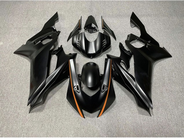 2017-2021 Matte Black & Orange Accents Yamaha R6 Motorcycle Fairing