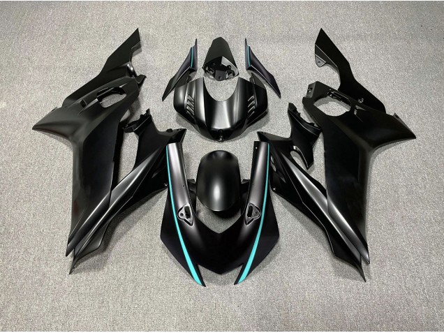 2017-2021 Matte Black & Teal Accents Yamaha R6 Motorcycle Fairing