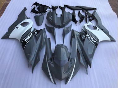 2017-2021 Nardo Grey and White Yamaha R6 Motorcycle Fairing