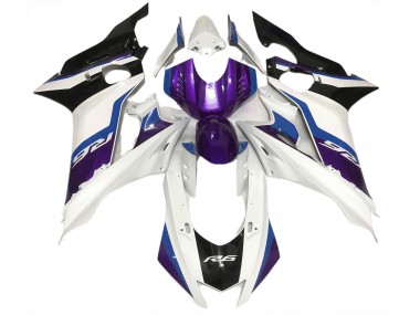 2017-2021 Purple and Gloss White Yamaha R6 Motorcycle Fairing